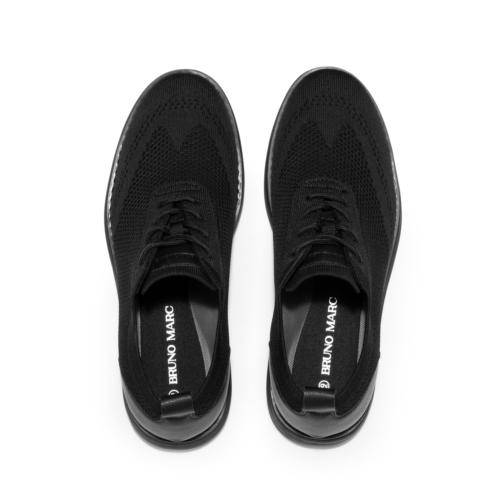 Men's KnitFlex Breeze Mesh Sneakers Oxfords Lace-Up Lightweight Casual Walking Shoes Black