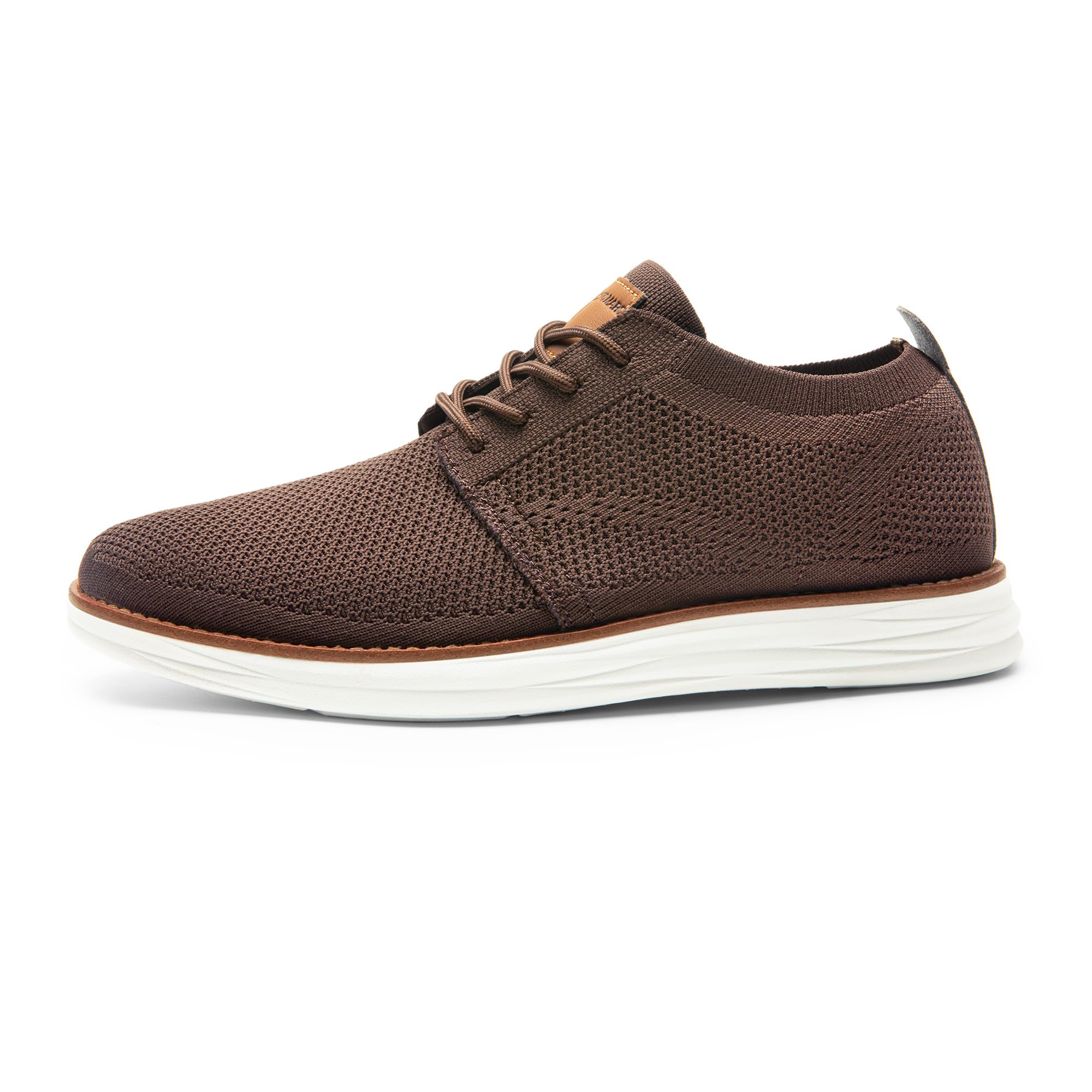 Men's KnitFlex Breeze Mesh Sneakers Oxfords Lace-Up Lightweight Casual Walking Shoes Brown