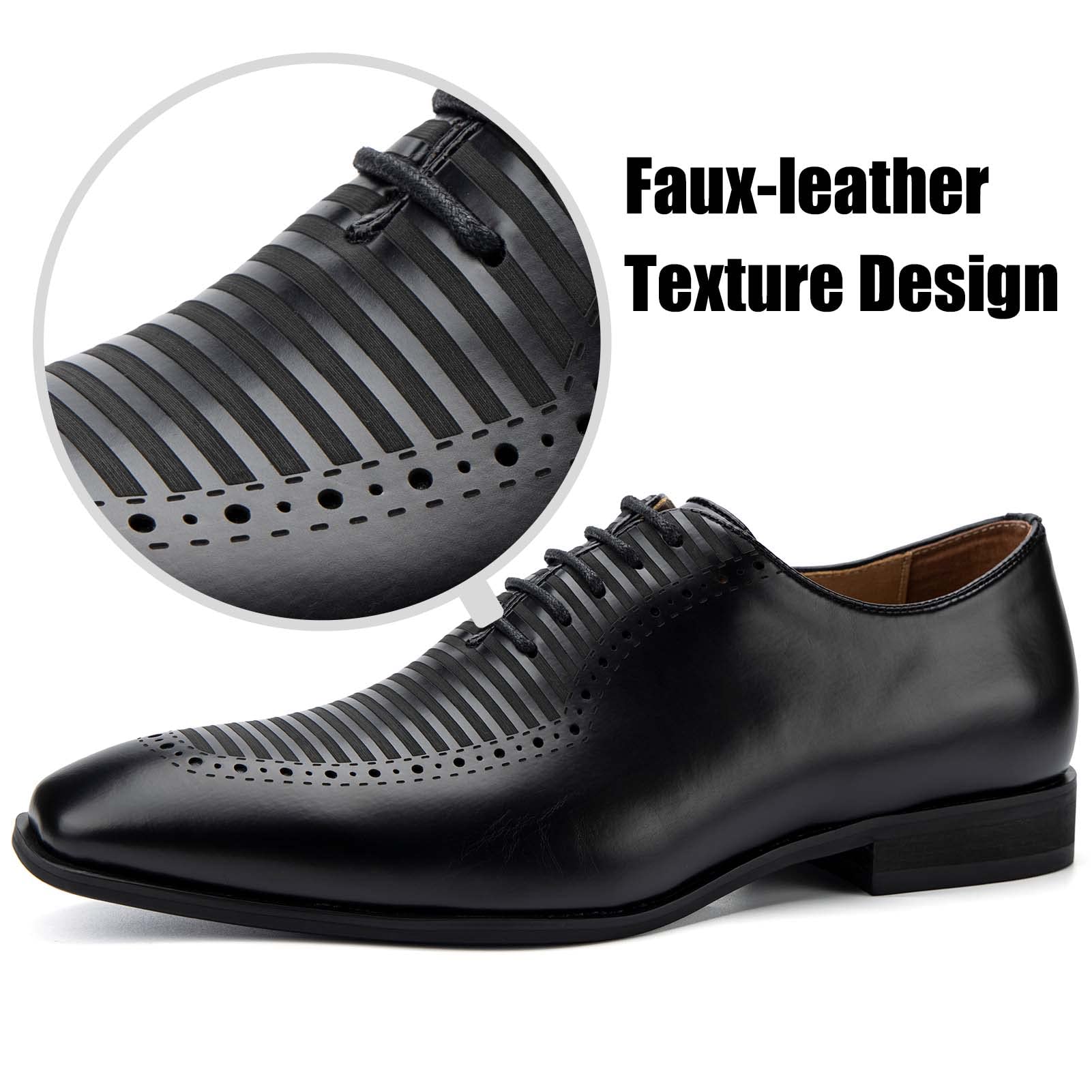 Mens Oxford Shoes Mens Casual Dress Shoes Lace Up Fashion Shoes Formal Black