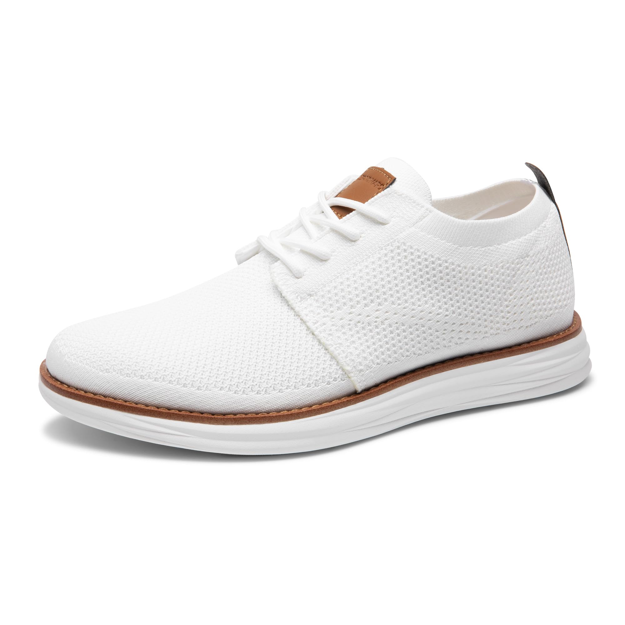 Men's KnitFlex Breeze Mesh Sneakers Oxfords Lace-Up Lightweight Casual Walking Shoes White